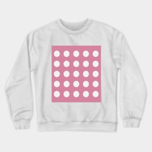 White Dots on Carnation Pink Crewneck Sweatshirt